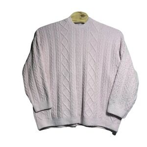 NEW Skims S/M Cherry Blossom Cozy Cable Knit Oversized Crewneck Pullover